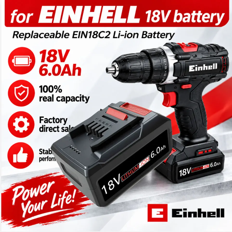 18V 6,0Ah Akku-Pack kompatibel mit Einhell Power X-Change 4511396 4511437neu PXBP-600 PX-BAT52 kabellosem Elektrowerkzeug Li-Ion-Akku