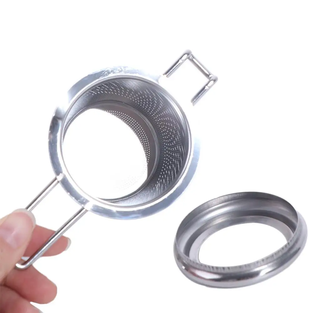 

Multi-Purpose Stainless Steel Tea Filter with Lid Reusable Coffee Filter Extended Handle Loose Leaf Tea Infuser Home