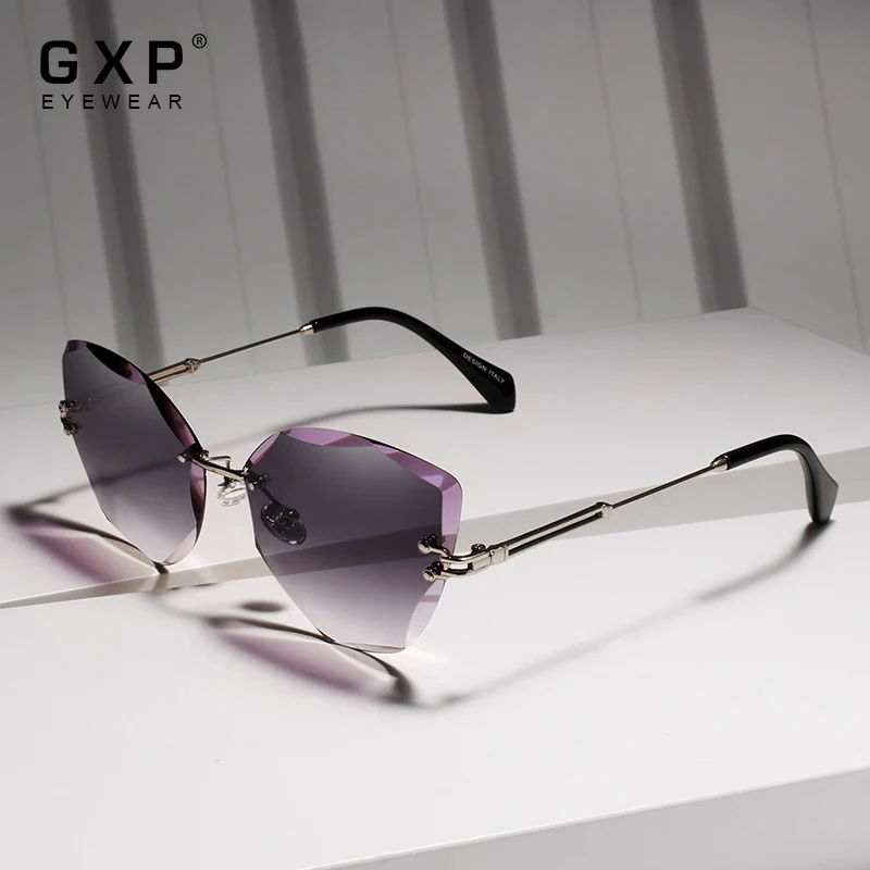 

GXP Butterfly Women Sunglasses Fashion Lady Sun Glasses Rimless Vintage Alloy Frame Classic Gradient Lens Shades Eyewear Y2K