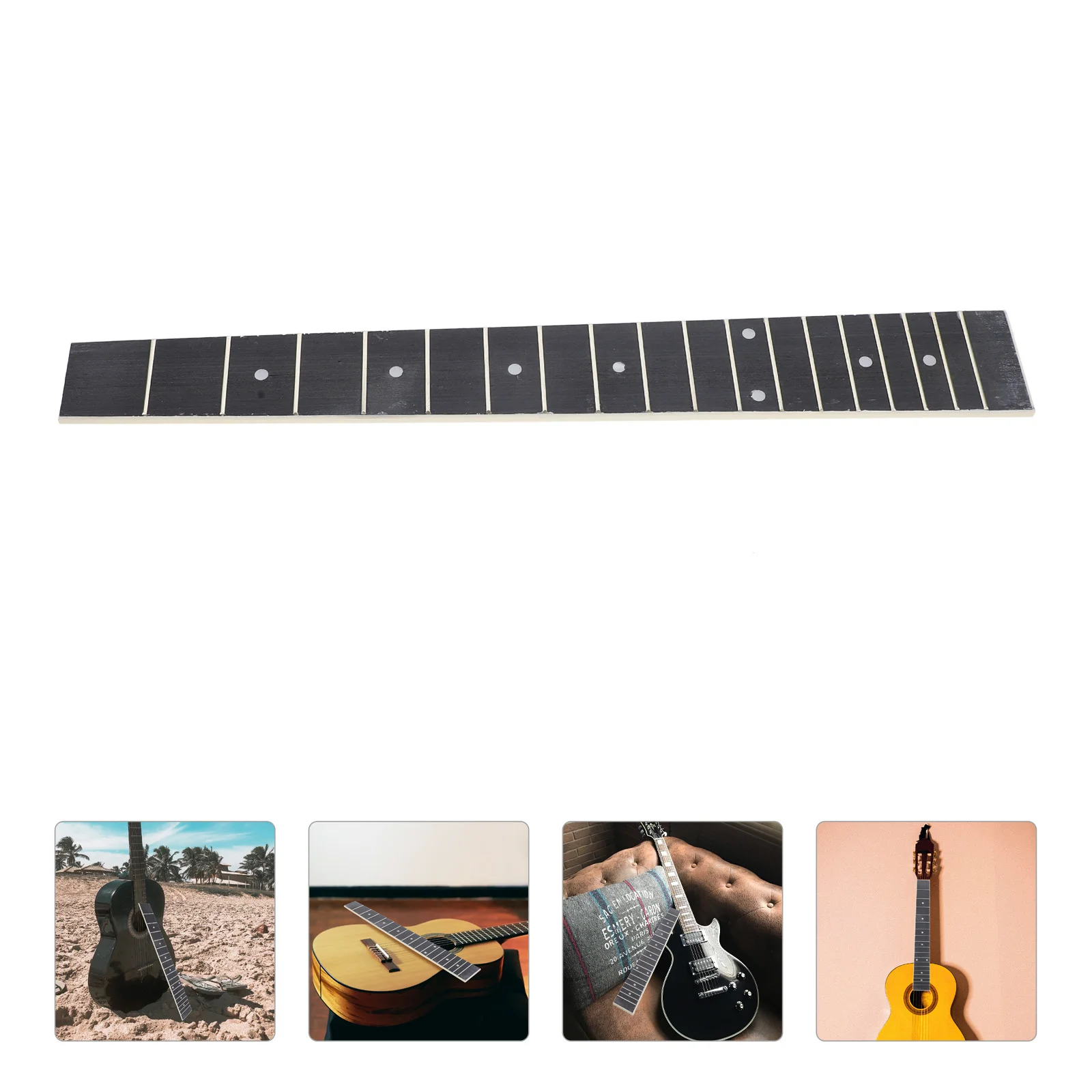 Placa de diapasón de madera para guitarra, diapasón de madera técnico, cuello eléctrico, ukelele