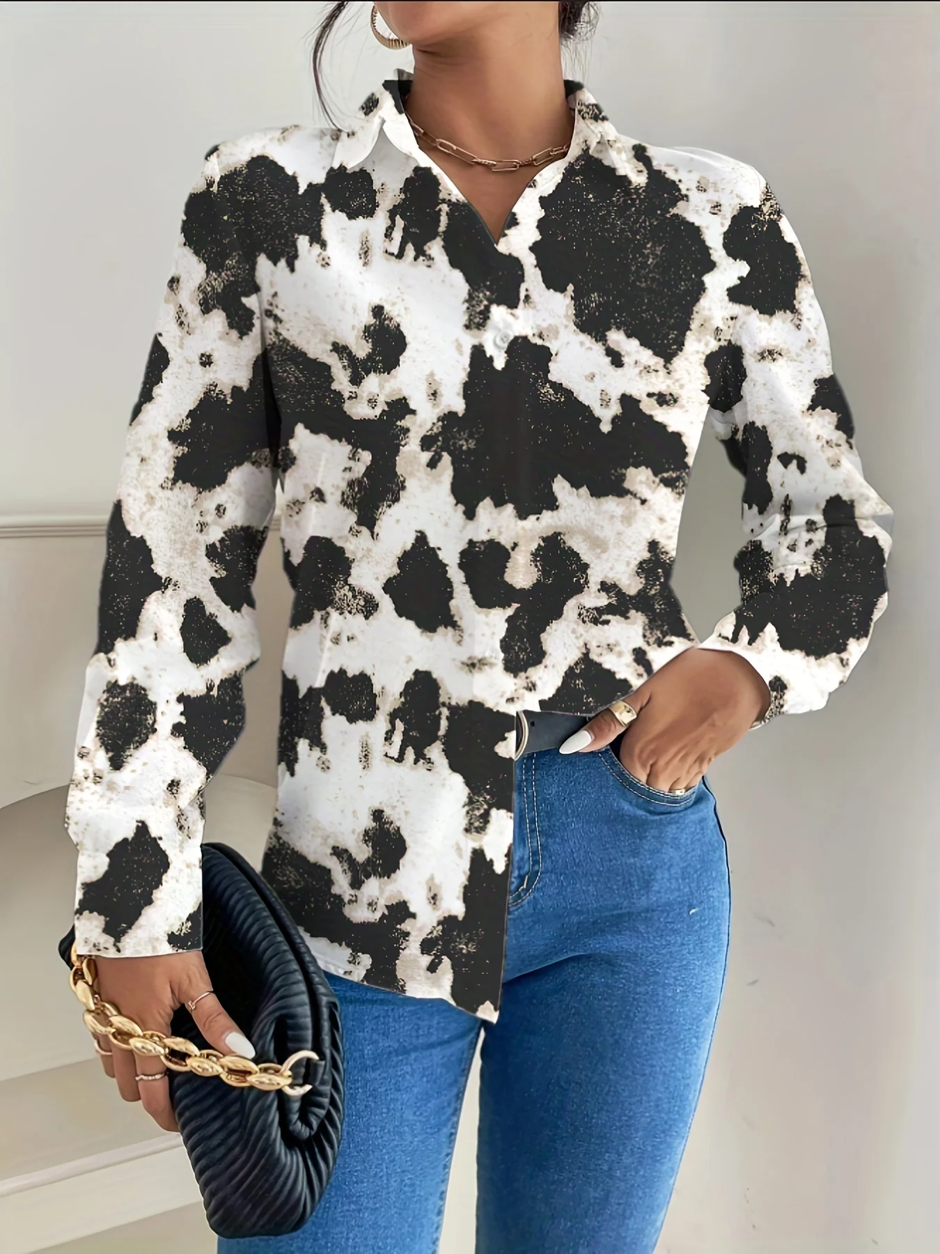 

Женская рубашка с длинными рукавами, модный стильный топ с леопардовым принтом и змеиным принтом для деловой повседневной одежды