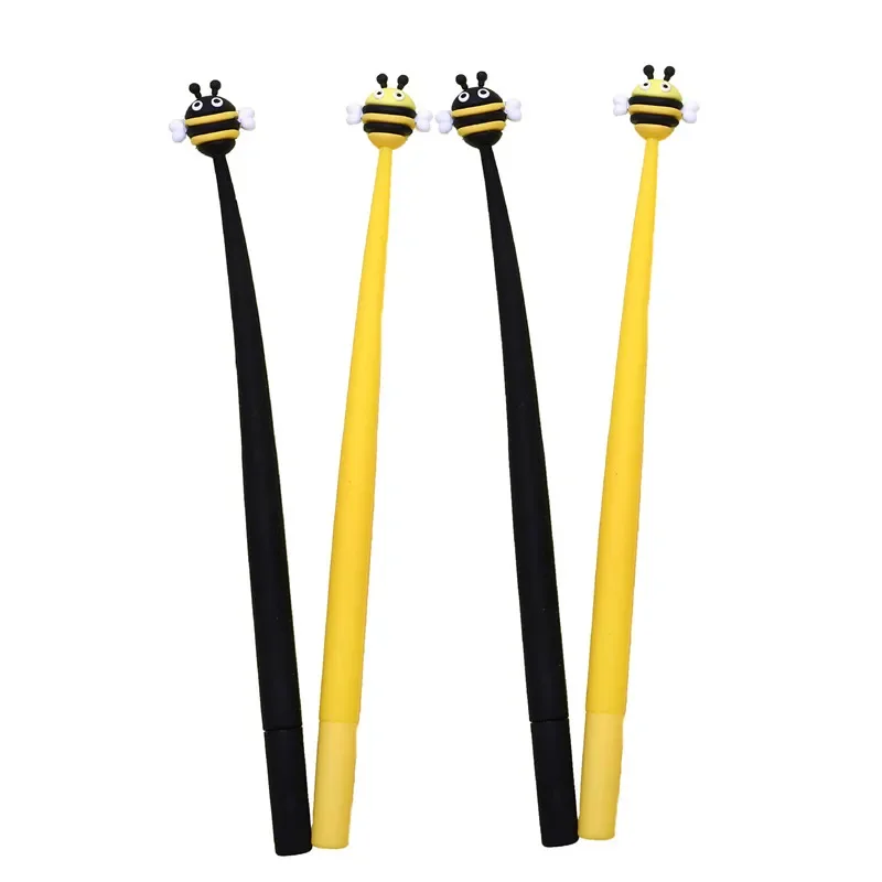 24PCS Creative Silicone Lovely 0.5mm Bee Student Kawaii School Supplies Stationery Cute Pen Gel Pens