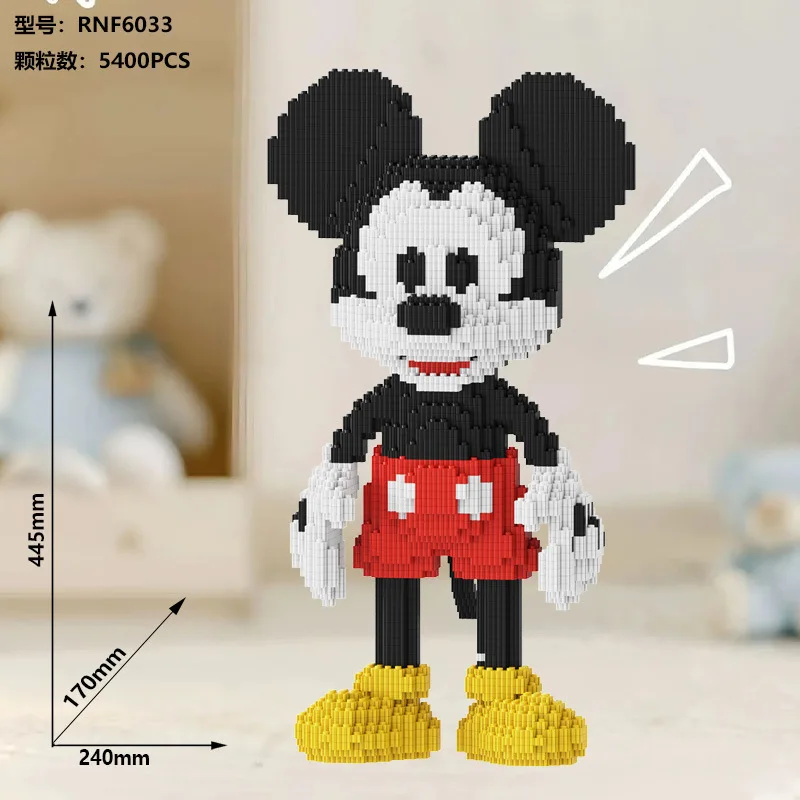 Disney 45 cm Mickey Micro Deeltje Bouwstenen Cartoon Leuke Puzzel Speelgoed Decoratieve Accessoires Verjaardagscadeau