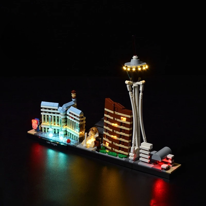 Zestaw oświetlenia LED odpowiedni do LEGO Las Vegas Architecture 21047 (nie obejmuje klocków konstrukcyjnych)