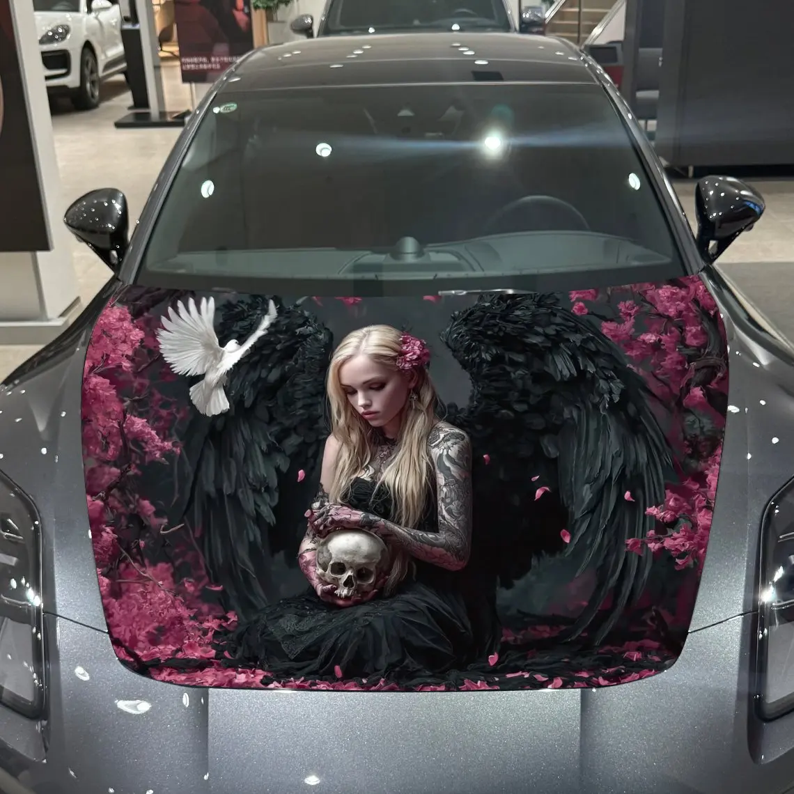 Elegant Winged Angel Printed Car Hood Stickers-Colorful PVC Stickers Suitable For Racing Car Bodies,external Vinyl Modification