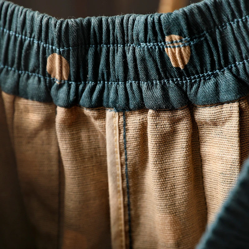 100% 면 여성 캐주얼 스커트 신상품 2025 가을 심플 스타일 빈티지 도트 무늬 여성 하이웨이스트 A라인 스커트 T766