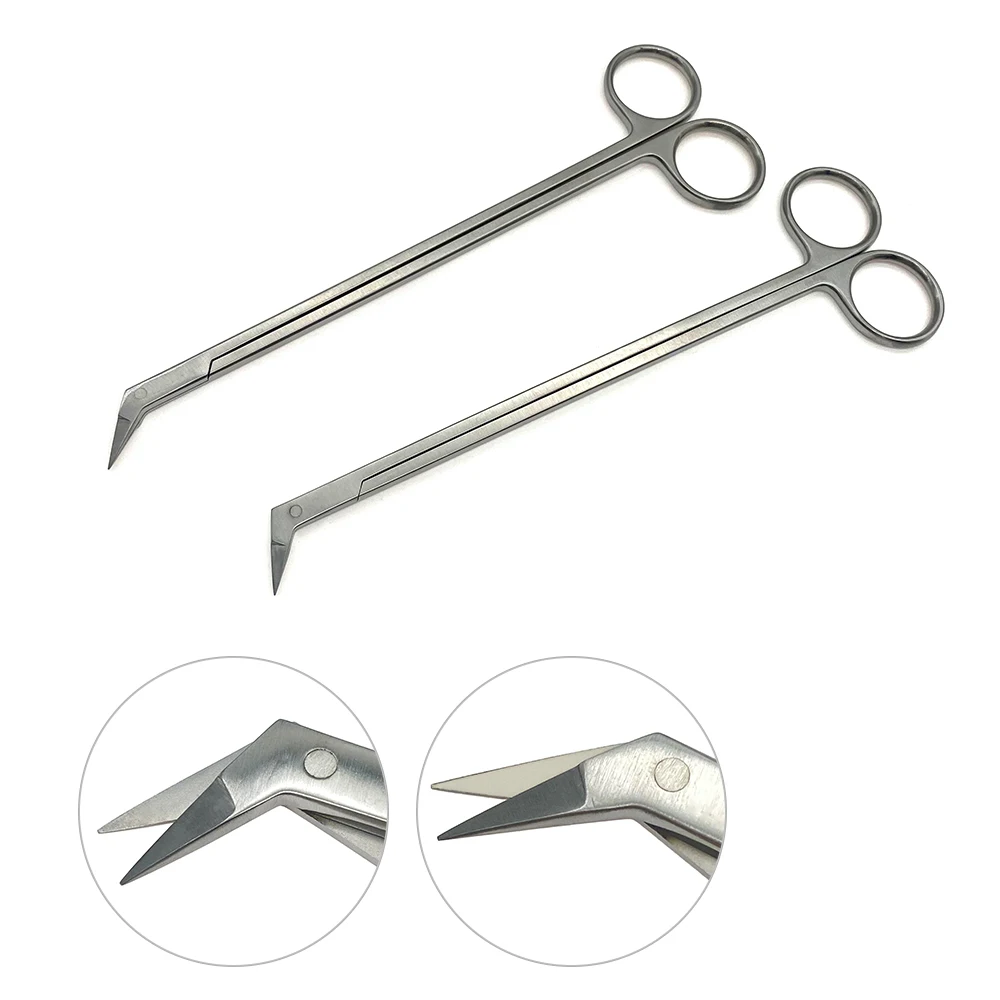 

Stainless steel Micro Vascular Scissor 45° 60° Crown Angled Blunt tip Micro Surgical instrument