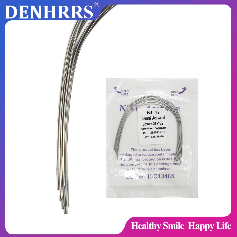 2Packs Orthodontic Dental Thermal Activiated Square NiTi Wire (1Upper+1Lower)