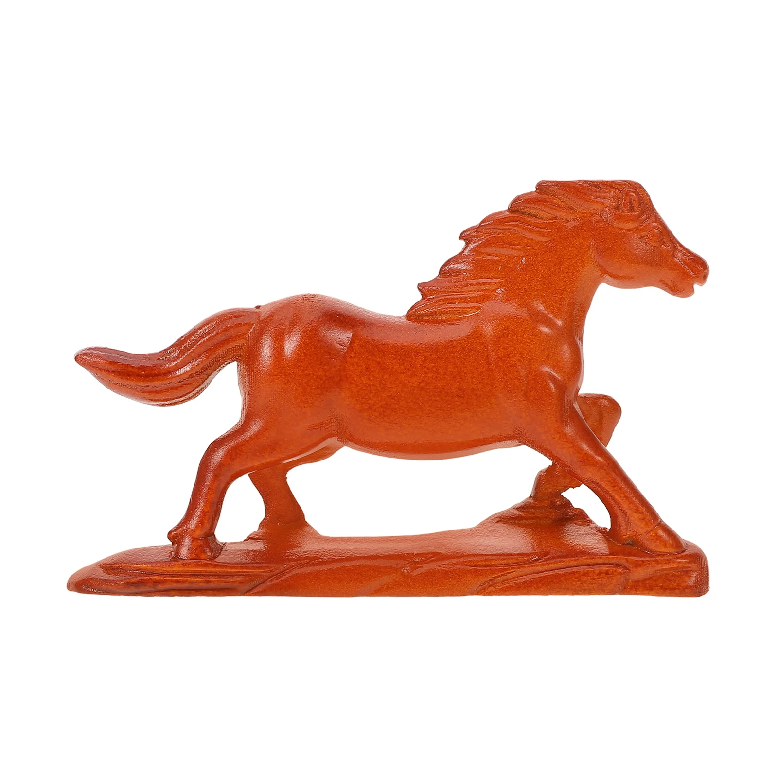 

Wooden Horse Statue Exquisite Wood Craft Smooth Surface Desktop Ornament Home Office Table Decoration Art Sculpture