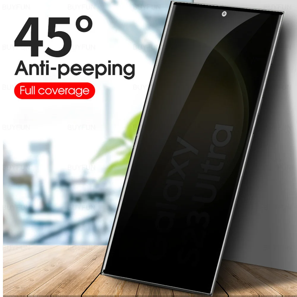 

Privacy Tempered Glass for Samsung Galaxy S23 Ultra S23+ Plus Fingerprint Unlocking Anti-spy Screen Protector S24Ultra S24 Glass