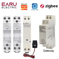 AC 110V 220V 16A Din Rail WIFI Zigbee Smart Timer Relay Switch Circuit Breaker Remote Control by Tuya APP KWH Energy Power Meter