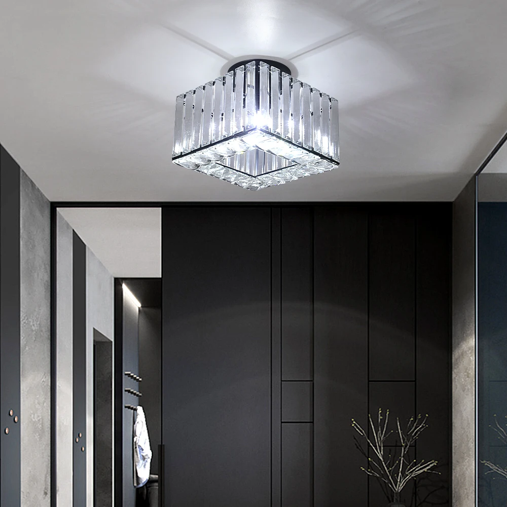 Led Pendant Light Modern Crystal Chandelier Kitchen Island Ceiling Lamp Dining Table Lustre Aisle Home Decor Corridor Fixture
