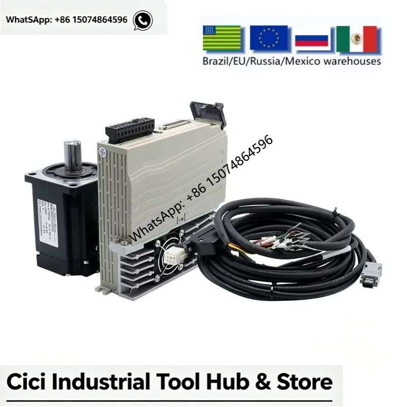 Hot Sales Servo Motor 400w 600w 750w 1000w Servo Driver 17bit Absolute Encoder  AC110V220V 1.27Nm-3.8Nm 543ozin For CNC Engraver