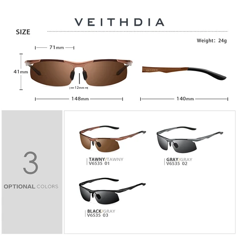 Солнцезащитные очки VEITHDIA 6535 - стиль и защита от UV — внешний вид товара