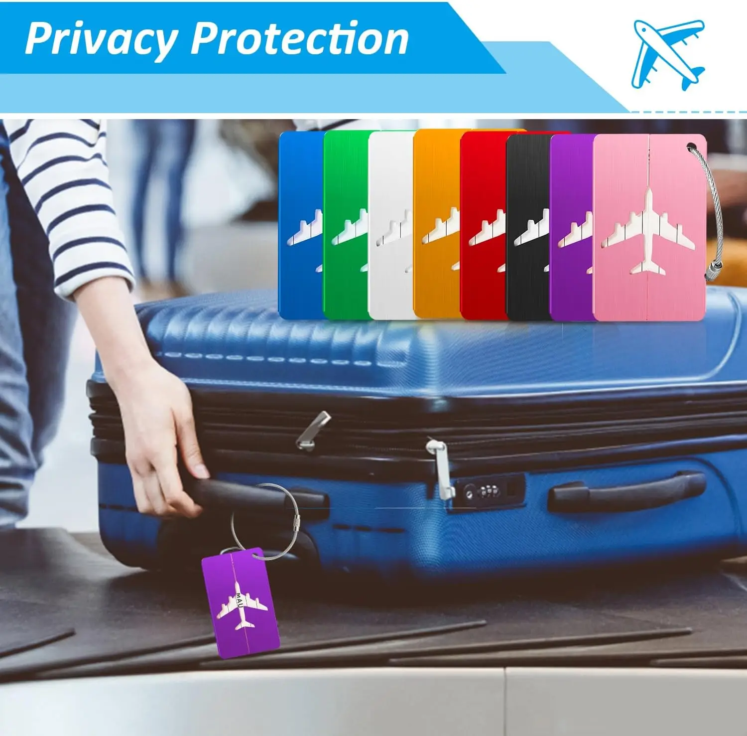 1pc Travel Luggage Tag Baggage Claim Card with Name ID Card Perfect to Quickly Backpacks Bags Bright Color Travel Accessories