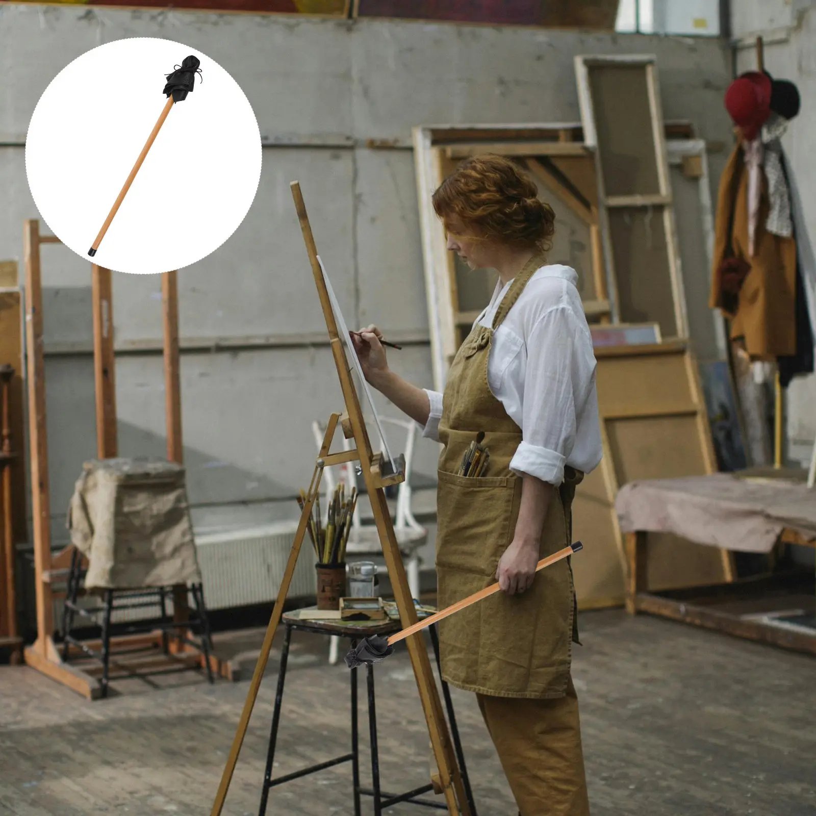 

Подставка-стабилизатор для художника Mahl Stick 20,5 дюймов из бука с шаровой головкой для рисования маслом на холсте