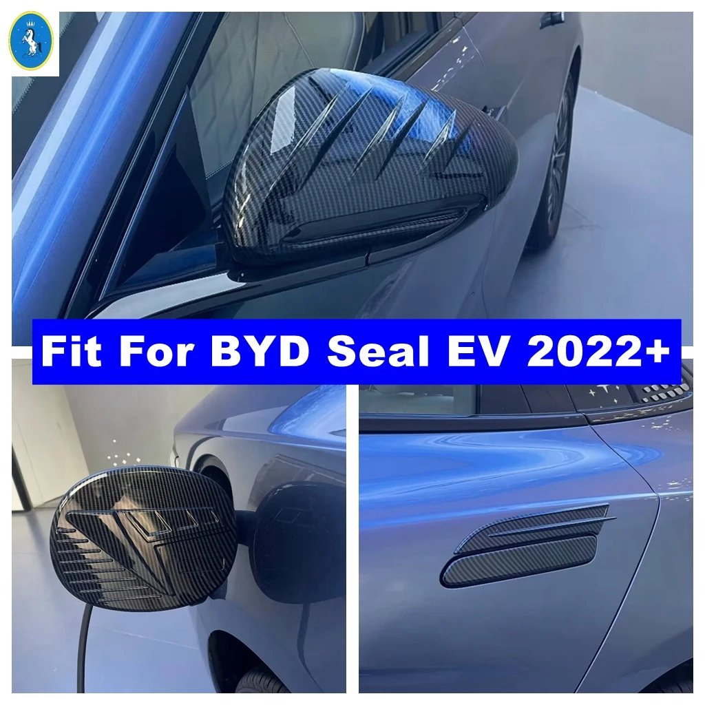 

Charging Port Panel / Rear Door Handle Bowl / Rearview Mirror Cover Trim For BYD Seal EV 2022 - 2024 Carbon Fiber Accessories