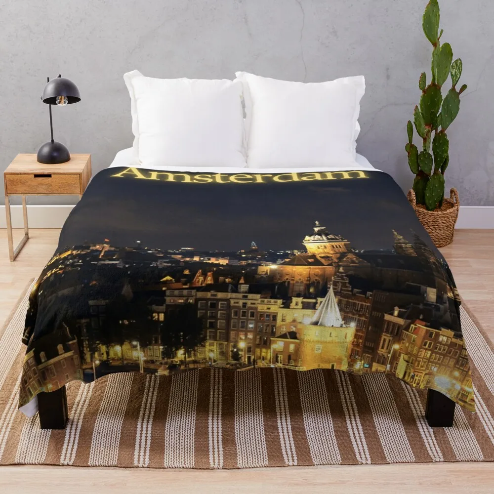 

Amsterdam Throw Blanket Camping for sofa Bed Fashionable Sofa Quilt Blankets