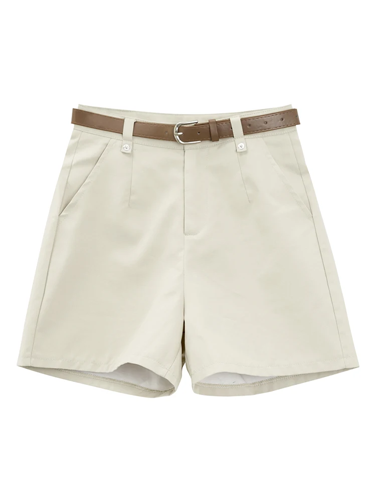 ZHISILAO 新オフィスレディ ハイウエスト ミニショーツ レディース エレガント 無地 ショートパンツ 夏 2025