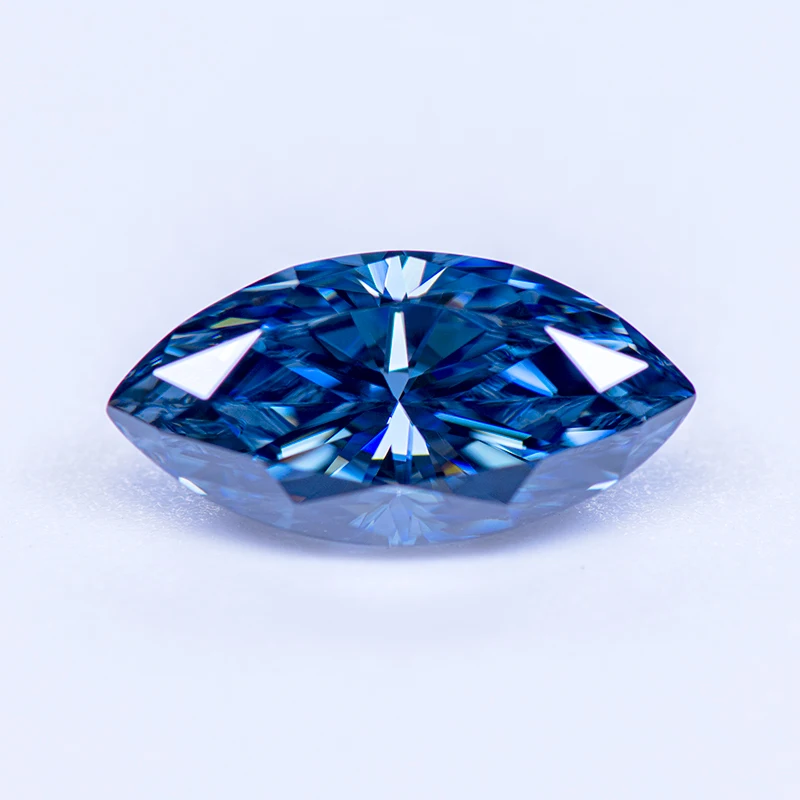 

Moissanite Stone Primary Color Royal Blue Marquise Cut Gemstone Lab Grown Diamond Woman Charms Jewelry Making GRA Certificate