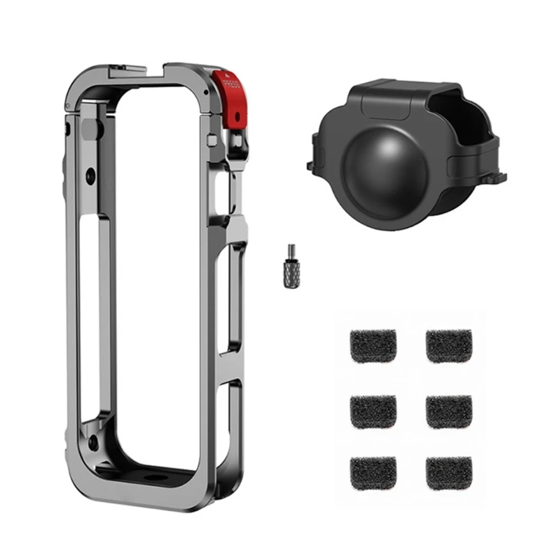 Quick Detach Aluminum Alloy Cage Integrated With Silicone Bumpers for X5 Camera Outdoor Durability for Outdoor Use