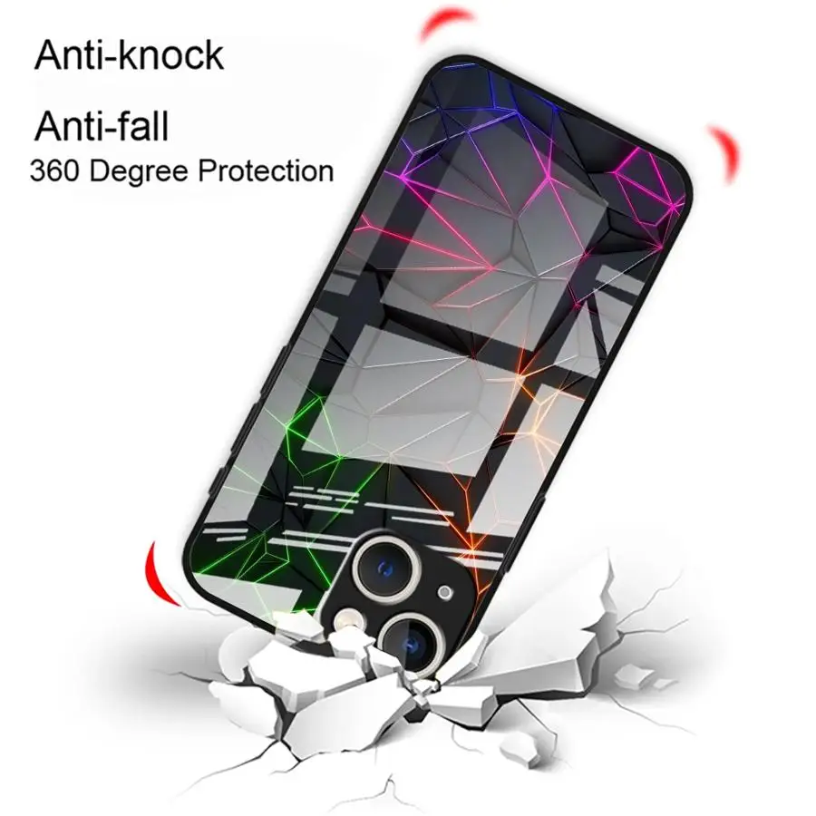 Glass Phone Cover Case for iPhone 17 Pro Max 15 Plus Air XR 12 11 16 13 8 14 Geometric Carbon Fiber - view 5
