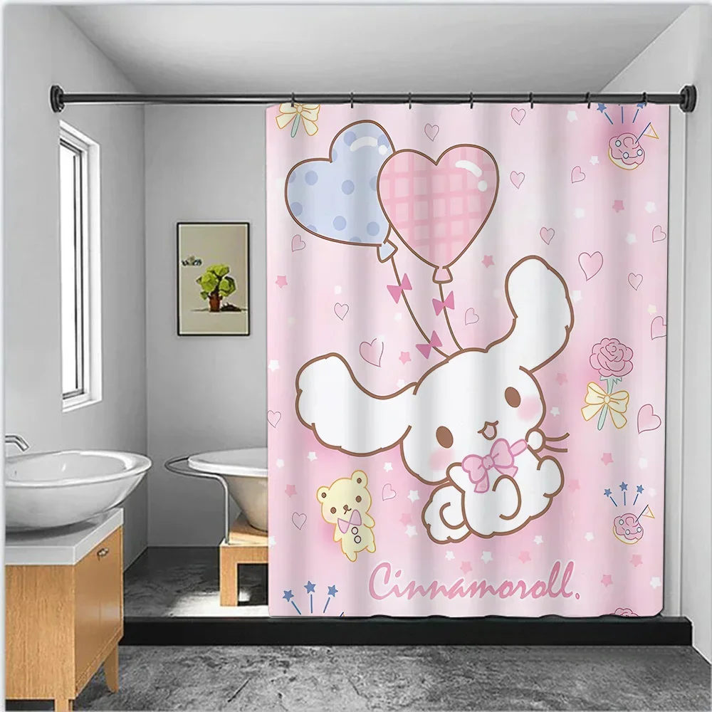 Leuke Cinnamoroll Douchegordijn Waterdicht Polyester Stof Verf Kleurrijke Badgordijnen Thuis Badkamer Decor Gordijn Met Haak