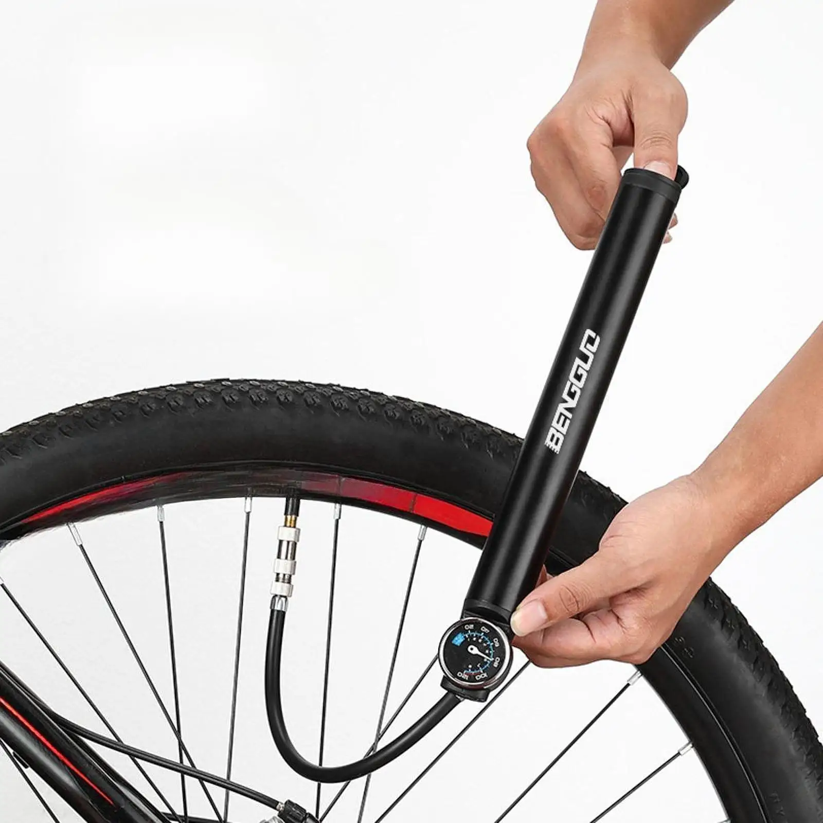 

Электрический велосипедный насос для шин, велосипедный насос, практичный портативный воздушный насос 120 фунтов на квадратный дюйм, накачка шин для автомобильных шин, горных велосипедов