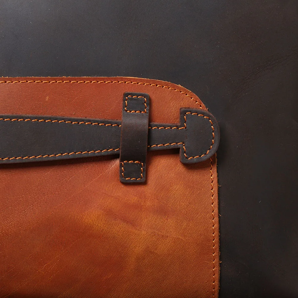 S.WORKER Clutch-Tasche aus echtem Vollnarben-Rindsleder, Herren-Handtasche, Vintage-Tasche, lässige Handtasche mit großem Fassungsvermögen für Herren – Detail 27