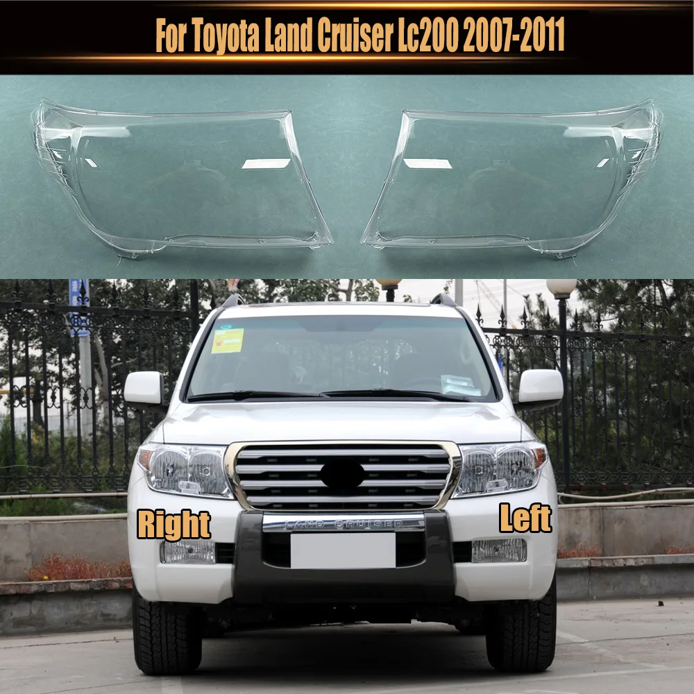 

For Toyota Land Cruiser Lc200 2007-2011 Headlights Cover Transparent Headlamp Shell Lens Replace Original Lampshade Plexiglass