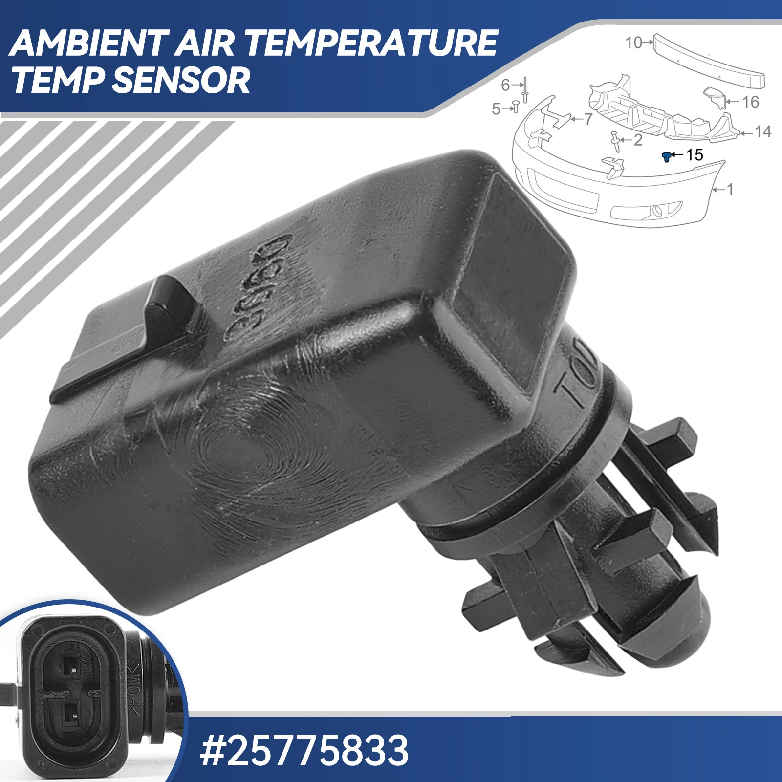 Outside Ambient Air Temperature Sensor For GM Chevrolet Cruze Buick Cadillac Opel Vauxhall Astra 25775833 15035786 1802-484392