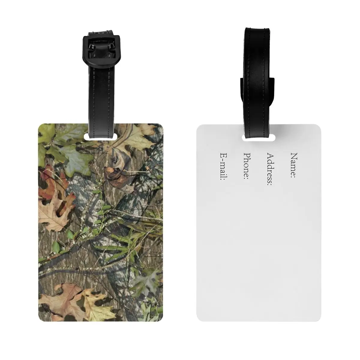 Custom Real Tree Camouflage Camo Pattern Luggage Tag Privacy Protection Baggage Tags Travel Bag Labels Suitcase