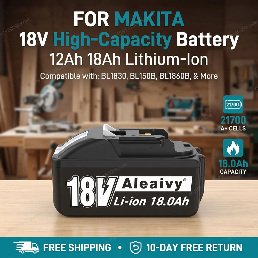 18V 12Ah 18Ah Li-ion Replacement Battery for Makita Cordless Tools BL1860B BL1850B BL1830 Hammer Drill Screwdriver Power Pack