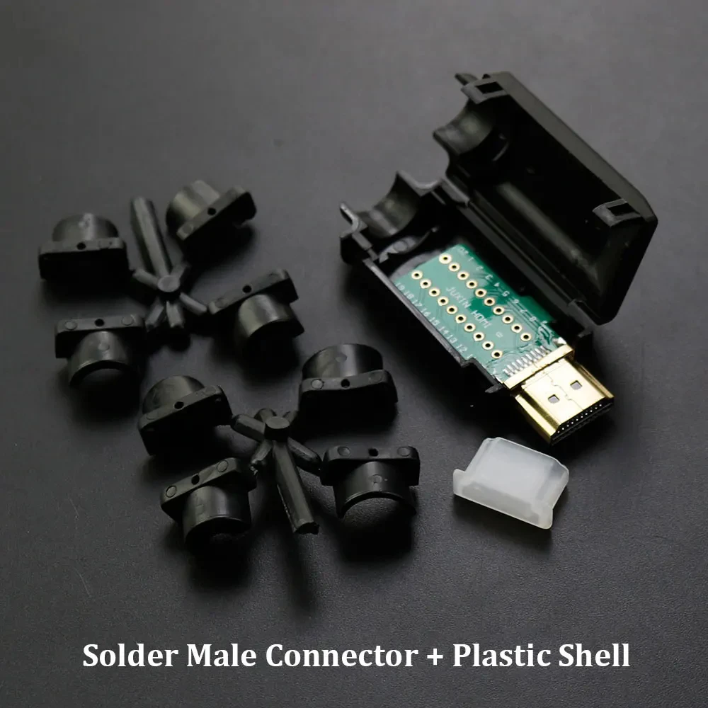 1 sztuk hdmi-kompatybilny 2.0 złącze męskie wtyczki Breakout terminale Solderless/lutowania modułowe komputerowe wtyczki wideo telewizyjne W/ Shell — zdjęcie 7