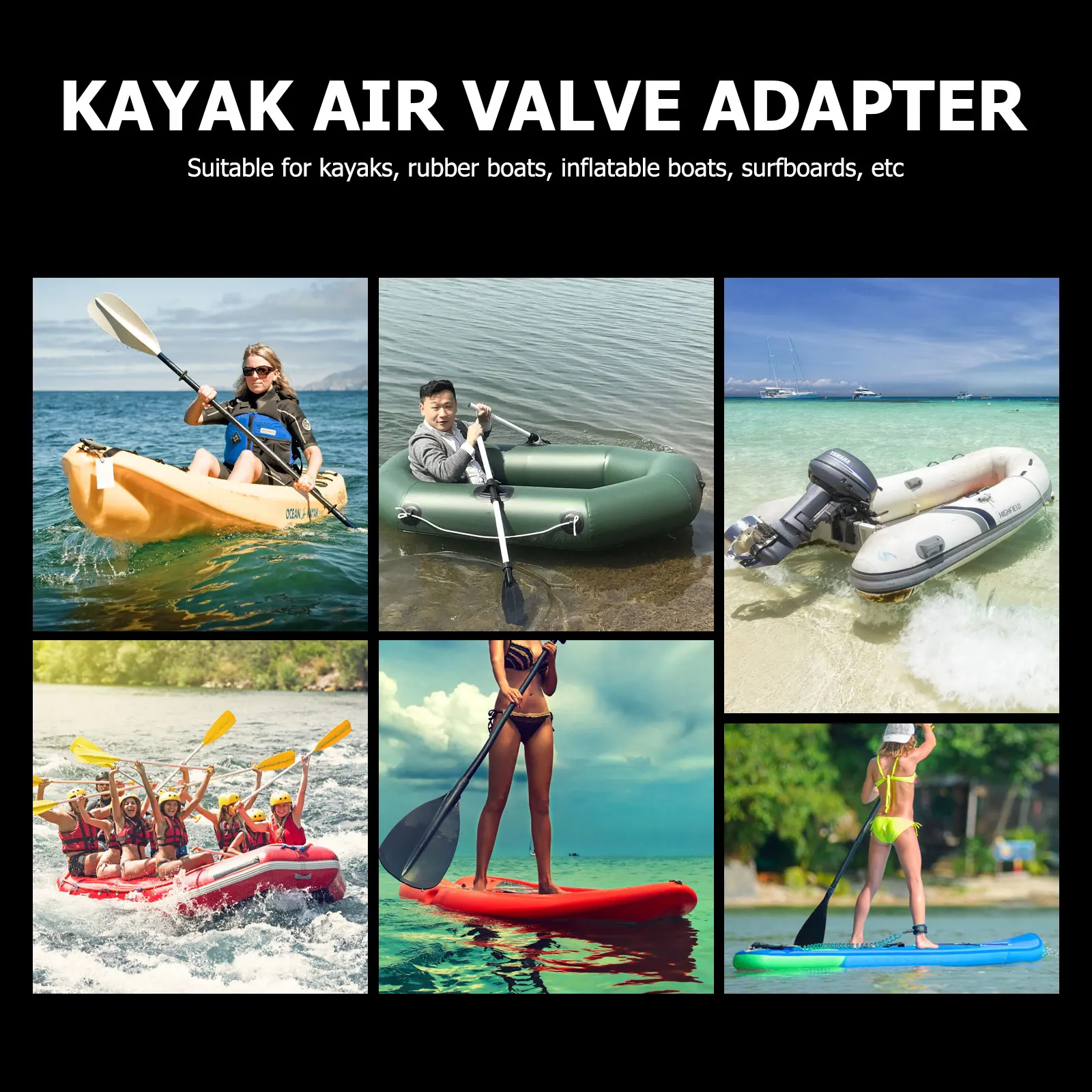 

1pc PVC Air Valve for Kayaks Boats Inflatable Nozzle Eight-hole Base Durable Portable Rubber Boat Surfbord Inflation Accessories