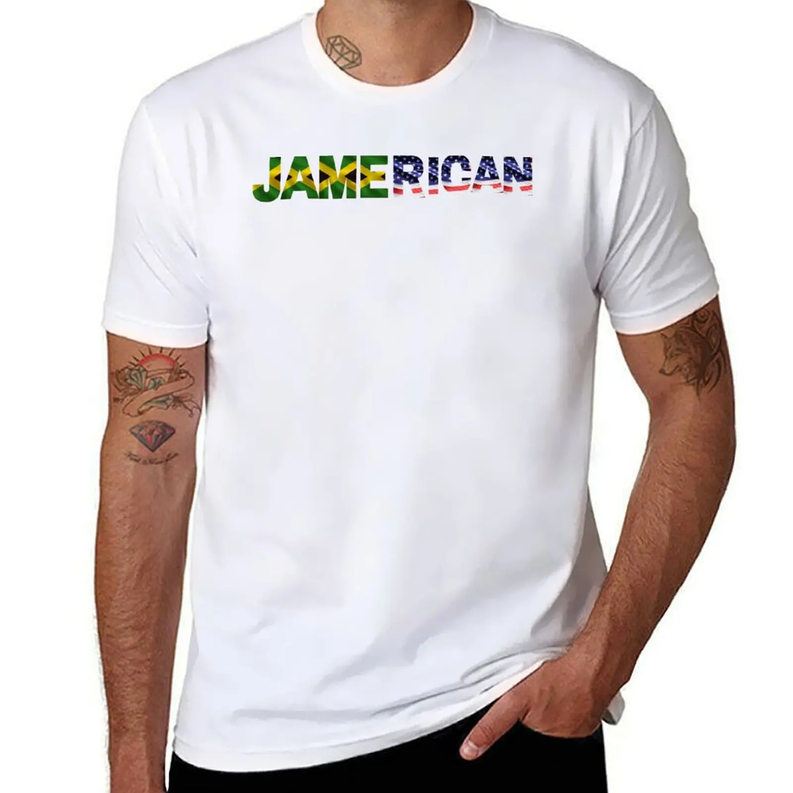 

Jamerican design for half Jamaican and half American T-Shirt t shirt man designer T-Shirt