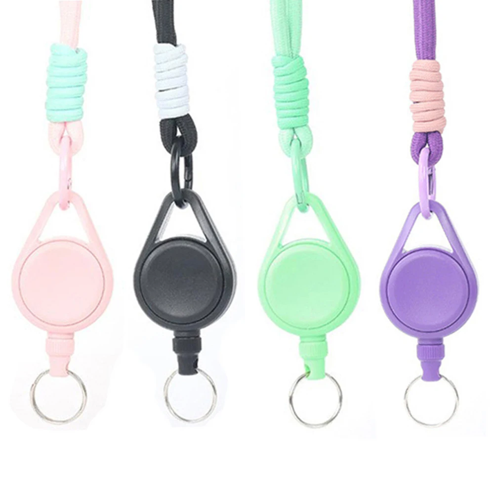 Outdoor Braided Carabiner, Hanging Hooks, Anti-theft Keychain, Macaron Color Retractable Buckle With Braided Rope Camping Tools