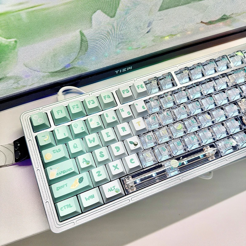 150-key/set PBT+PC lemon bubble keycap original height cross shaft mechanical keyboard silk screen heat sublimation key