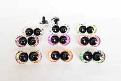 20PCS NEW 12MM TO 30MM  3D comical pupil glitter toy safety eyes  doll eyes eyes with hard washer -S9