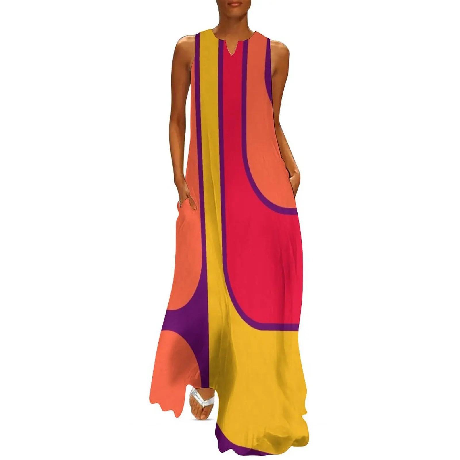 

Retro Geometric Design 626 Long Dress dress korean style elegant party dress for women 2025