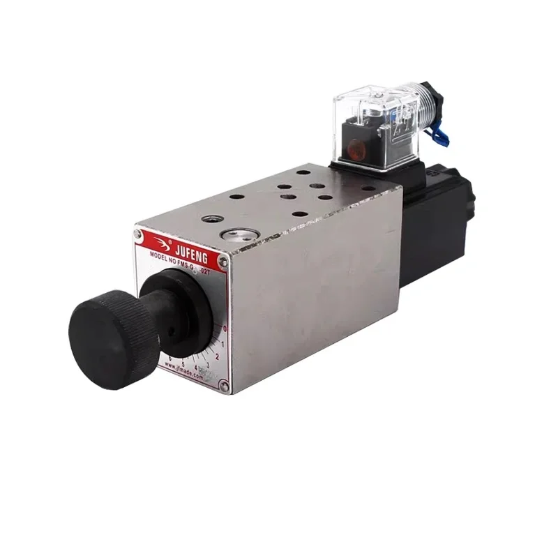 JUFENG FMS-G6-02T-AC220V/DC24V y FMS-G6-03T potencia de solenoide electromagnético apilados nueva condición válvulas hidráulicas Control de velocidad
