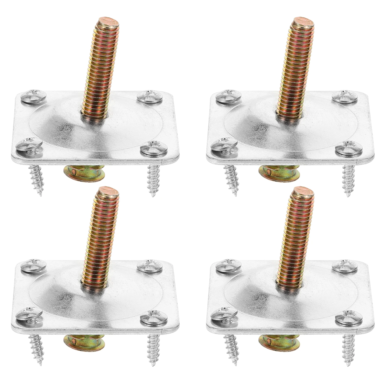 

4Sets Furniture Repair Connection Plates Solid Iron Sofa Leg Mounting Brackets Durable Table Leg Support Attachment Plates