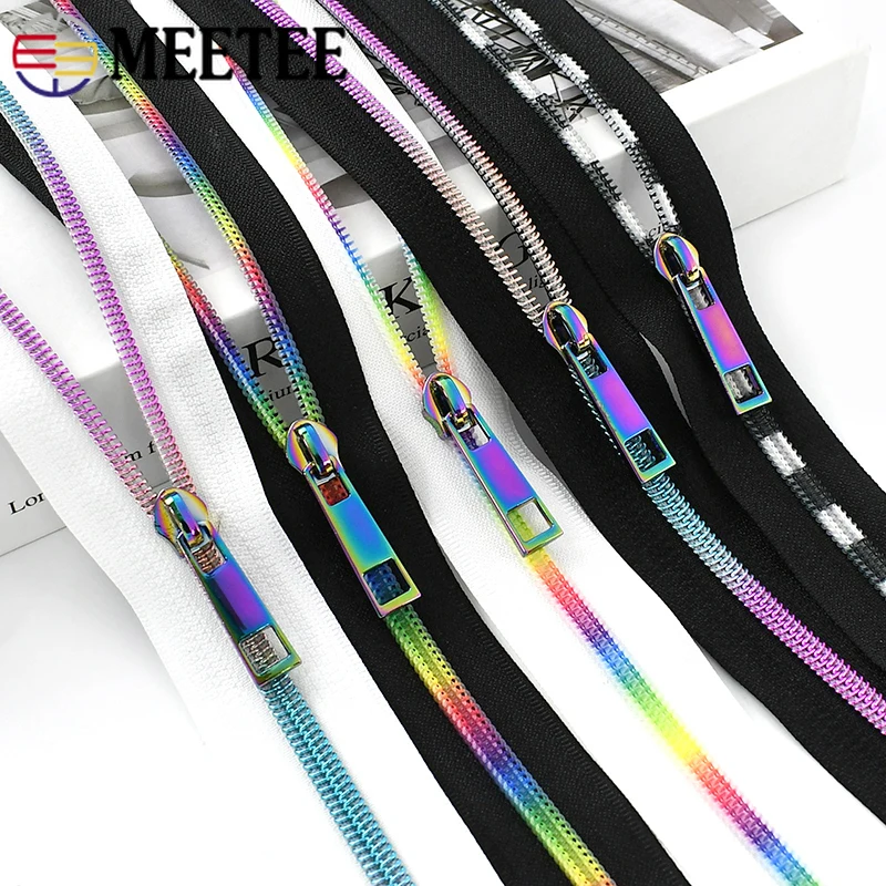 

5Meters 5# Nylon Zipper By The Meter With Colared Zippers Slider Garment Shoes Replace Zips Repair Kits Bags Sewing Accessories