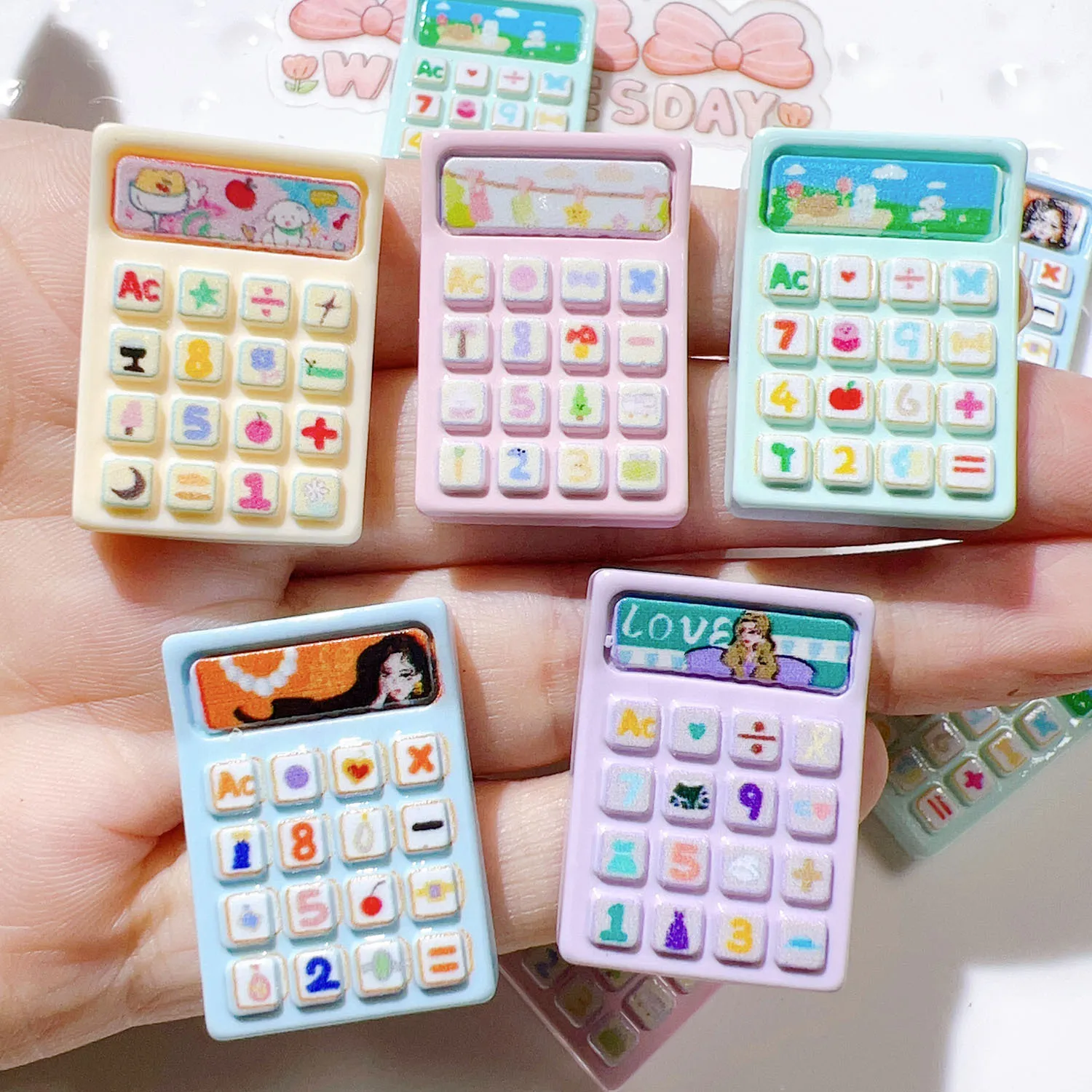 100 Cartoon Simulation Calculator Tinker bell Flatback Resin Charms For Jewelry Making Findings Diy Kawaii Dollhouse Accessory