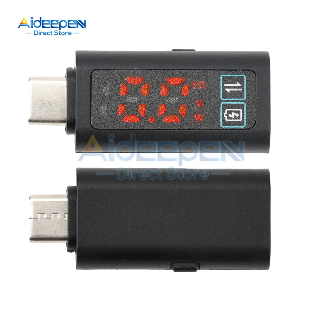 100W USB C Adapter Type C to Type-C LED Digital Display Adapter OTG Connector For iPhone 15 Samsung S23 USB C OTG Connector