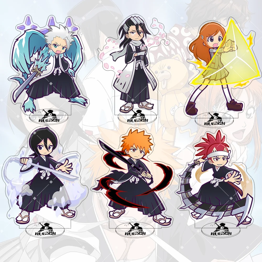 BLEACH Acrylic Stand Keychain 10CM Anime Figure Ichigo Rukia Desk Decor Backpack Pendant Collection Gift For Anime Fans