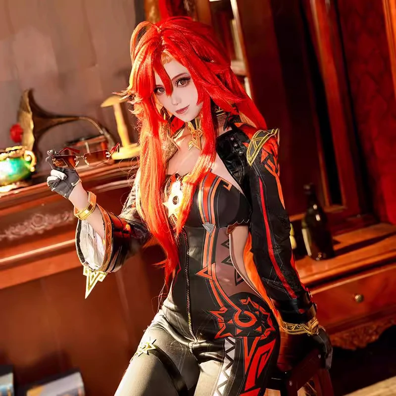 Mavuika Cosplay Costume Game Genshin Impact Pyro Archon Cos Anime Women Cool Uniform Carnival Party Suit Role Play Clothing Hot