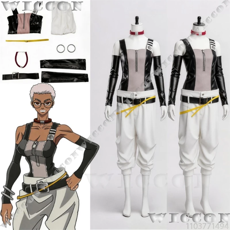 

Semiu Grier Anime Gachiakuta Cosplay Costume Sexy Black Top White Pant Uniform Woman Full Set Clothes Halloween Party Outfit Cos