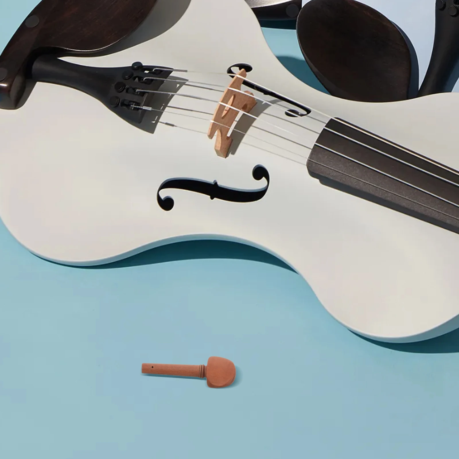 

4 Pcs Violin Tuners Bridge Tool Nail Viola Tuning Pegs Replacement Wooden Brown Parts and Accessories