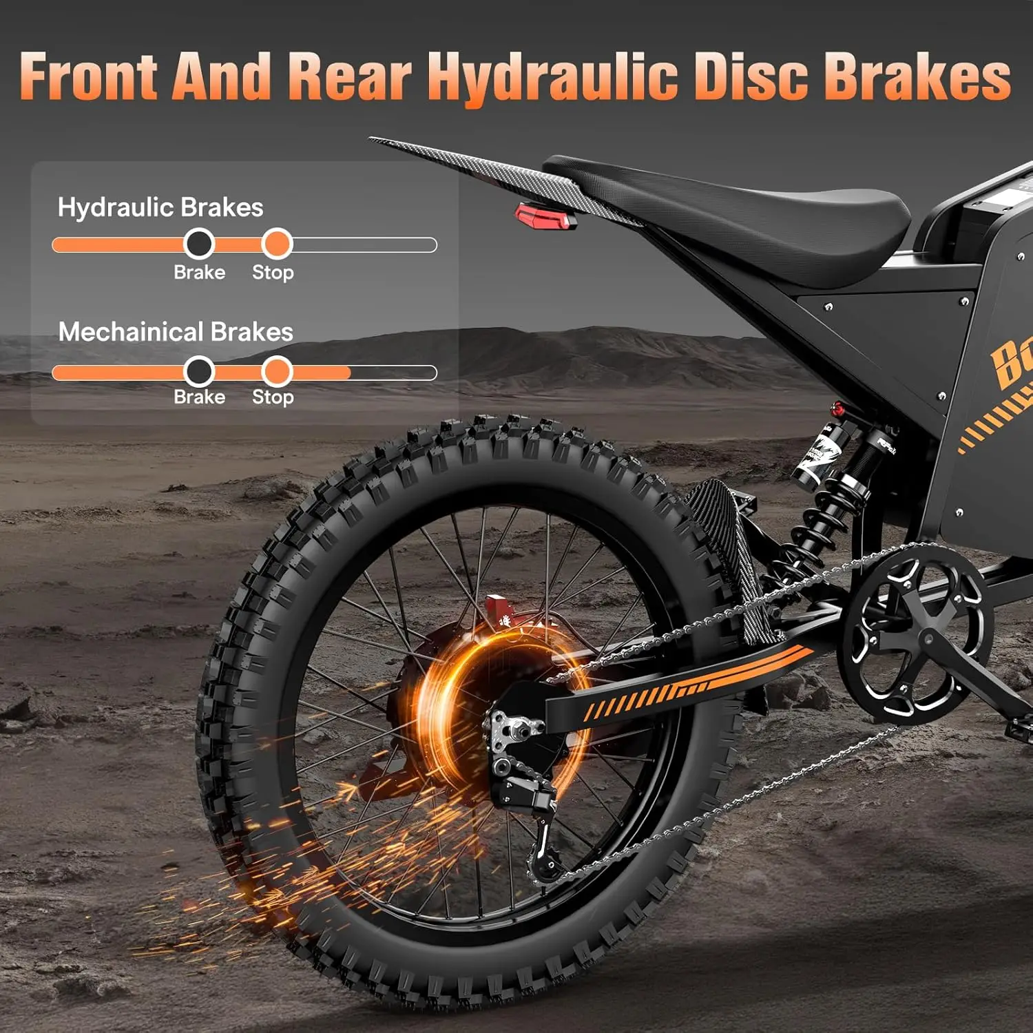 BOPZIN Q8 دراجة كهربائية 3000 واط 60 فولت 35AH طويلة المدى الترابية الجبلية E-الدراجة قوة كبيرة قاطرة الإطارات دراجات كهربائية للبالغين